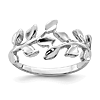 14k White Gold Polished Leaf Ring