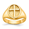 14k Yellow Gold Eternal Life Cross Ring