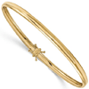 14k Yellow Gold 8.25in Flexible Smooth Bangle Bracelet 4mm Thick