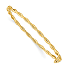 14k Yellow Gold Hinged Bracelet with Woven Texture 6.75in