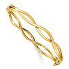 14k Yellow Gold Open Woven Bangle Bracelet 6.75in