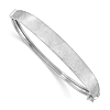 14k White Gold Textured Tapered Hinged Bangle Bracelet 7in