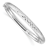 14k White Gold Textured Children's Bangle 5.75in