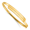 14k Yellow Gold Slender Overlap Hinged Bangle Bracelet