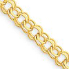 14kt Yellow Gold 7in Double Link Charm Bracelet 5mm