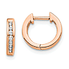 14k Rose Gold 1/10 ct tw Diamond Hoop Earrings 3/8in