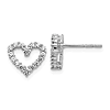 14k White Gold 1/2 ct tw Diamond Heart Earrings