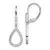 14k White Gold 0.5 ct tw Lab Grown Diamond Teardrop Leverback Earrings