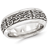 Edward Mirell 9mm Stainless Steel Tribal Ring with Titanium Inlay