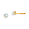 Madi K 3mm Synthetic Aquamarine Stud Earrings 14k Yellow Gold