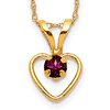 14kt Yellow Gold Madi K 3mm Rhodolite Garnet Heart Birthstone Necklace