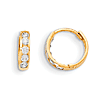 14k Yellow Gold 1/2in Madi K Hinged CZ Hoop Earrings