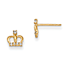 14kt Yellow Gold Madi K CZ Crown Post Earrings