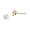 14kt Yellow Gold Madi K CZ Stud Post Earrings