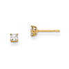 14kt Yellow Gold Madi K 2.5mm Square CZ Basket Set Stud Earrings