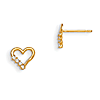 14kt Yellow Gold Madi K CZ Children's Heart Post Earrings