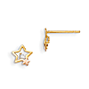 14kt Yellow and Rose Gold Madi K CZ Children's Star Post Earrings