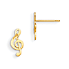 14k Yellow Gold Kids' Madi K Treble Clef Earrings