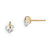 14kt Yellow Gold Madi K 5mm Heart CZ Children's Post Earrings