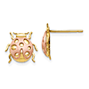 14k Two-tone Gold Ladybug Earrings