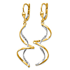 14k Two-Tone Gold Spiral Dangle Earrings 2in