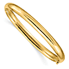 14k Yellow Gold 8in Hinged Bangle Bracelet 6mm