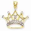 14kt Yellow Gold Rhodium 3/4in Crown Pendant