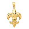 14k Yellow Gold Fleur De Lis Pendant 1.5in