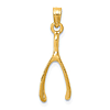 14k Yellow Gold Small Wishbone Pendant