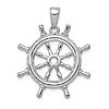 14k White Gold Ship's Wheel Pendant 7/8in