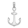 14k White Gold Small Anchor Pendant 5/8in