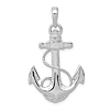 14k White Gold Fouled Anchor Pendant 1in