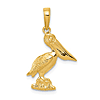 14k Yellow Gold Pelican Pendant 3/4in