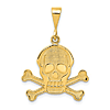 14k Yellow Gold Skull And Bones Pendant