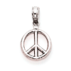 14kt White Gold 3/8in 3-D Peace Symbol Pendant