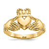 14k Yellow Gold Men's Classic Claddagh Ring