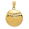 14k Yellow Gold Small Baseball Pendant