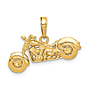 14k Yellow Gold 3-D Motorcycle Pendant