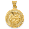 14k Yellow Gold Diamond-cut Baptism Medal 5/8in