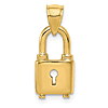 14k Yellow Gold Lock Charm