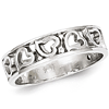 14kt White Gold Playful Hearts Ring