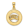 14k Yellow Gold 3-D San Francisco Cable Car Disc Pendant