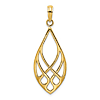 14k Yellow Gold Celtic Knot Teardrop Pendant 1in