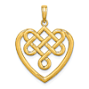 14k Yellow Gold Celtic Knot Heart Pendant 3/4in