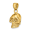 14k Yellow Gold 3-D Small Skull Pendant 3/8in