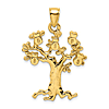 14k Yellow Gold Money Tree Pendant 1in