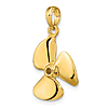 14k Yellow Gold 3-D Three Blade Propeller Pendant 5/8in