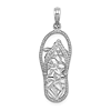 14k White Gold Flowers Flip-Flop Pendant 1in