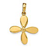 14k Yellow Gold 3-D Boat Propeller Pendant 3/4in