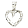 14kt White Gold 1/2in Swirled Heart Pendant